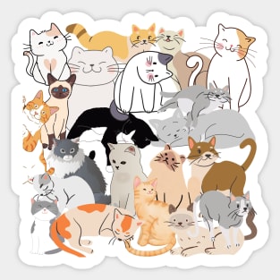 A Bunch of Cats Sticker